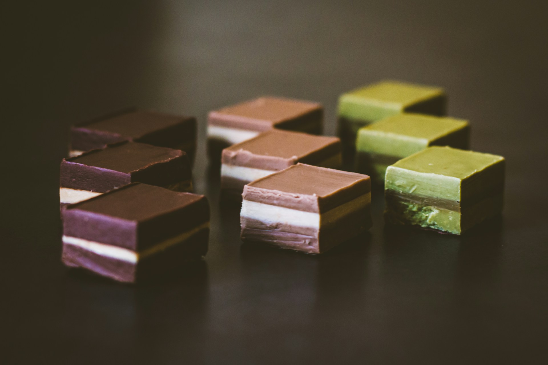 an assortment of cremini, a torino chocolate