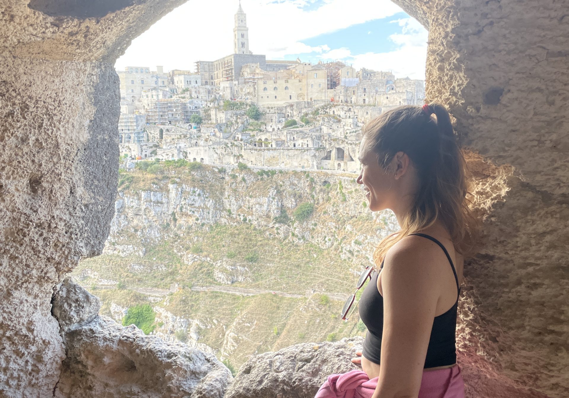me looking out over Matera thinking about 10 years in italy