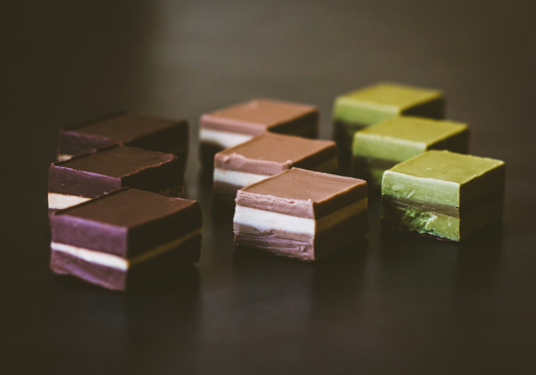 an assortment of cremini, a torino chocolate
